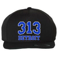 Detroit Area Code 313 Hometown Pride Classic Wool Snapback Cap