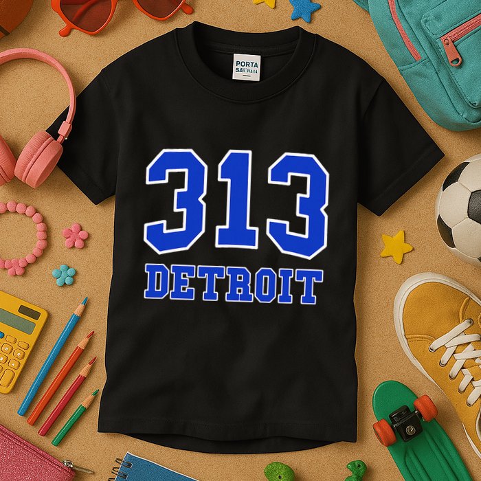 Detroit Area Code 313 Hometown Pride Classic Kids T-Shirt