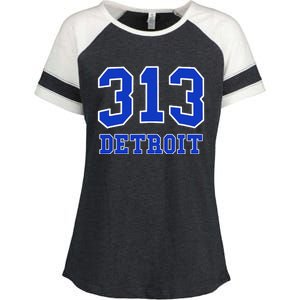 Detroit Area Code 313 Hometown Pride Classic Enza Ladies Jersey Colorblock Tee