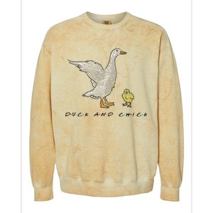 Duck And Chick Funny Quote Colorblast Crewneck Sweatshirt