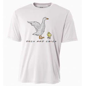 Duck And Chick Funny Quote Cooling Performance Crew T-Shirt