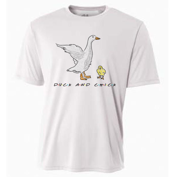 Duck And Chick Funny Quote Cooling Performance Crew T-Shirt