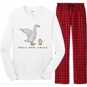 Duck And Chick Funny Quote Long Sleeve Pajama Set