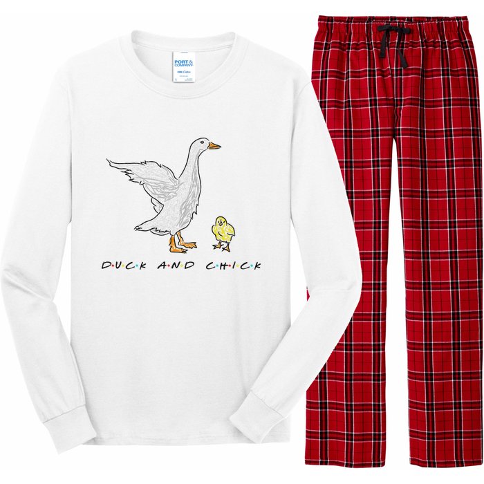 Duck And Chick Funny Quote Long Sleeve Pajama Set