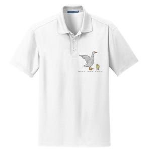 Duck And Chick Funny Quote Dry Zone Grid Polo