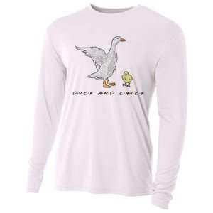 Duck And Chick Funny Quote Cooling Performance Long Sleeve Crew