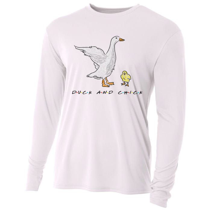 Duck And Chick Funny Quote Cooling Performance Long Sleeve Crew