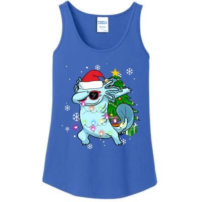 Dabbing Axolotl Christmas Tree Light Pajamas Gift Ladies Essential Tank