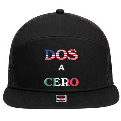 Dos A Cero Shirt USA Vs Mexico Game Funny Design By Flags 7 Panel Mesh Trucker Snapback Hat