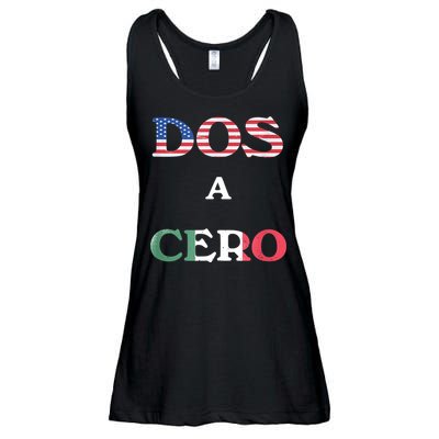 Dos A Cero Shirt USA Vs Mexico Game Funny Design By Flags Ladies Essential Flowy Tank