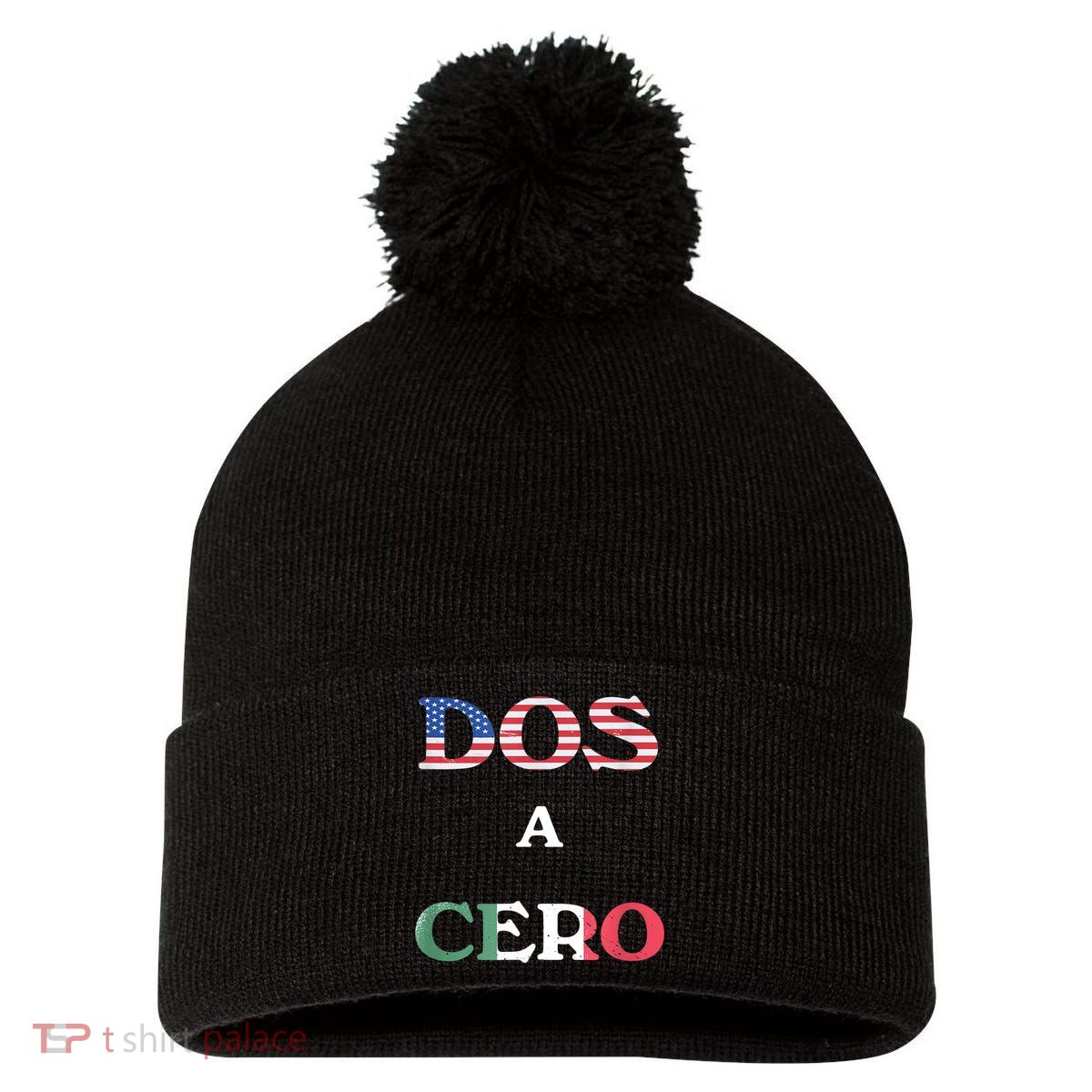 Dos A Cero Shirt USA Vs Mexico Game Funny Design By Flags Pom Pom 12in Knit Beanie