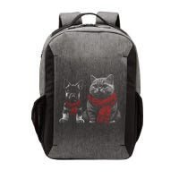 Dog And Cat Wearing Red Scarves Realistic Vector Backpack