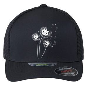 Dandelion And Cute Owls Flower Owl Bird Lover Dandelion Day Funny Gift Flexfit Unipanel Trucker Cap