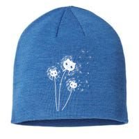 Dandelion And Cute Owls Flower Owl Bird Lover Dandelion Day Funny Gift Sustainable Beanie