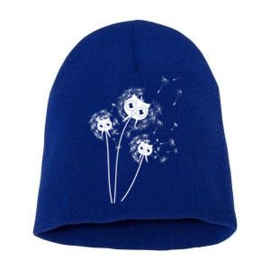 Dandelion And Cute Owls Flower Owl Bird Lover Dandelion Day Funny Gift Short Acrylic Beanie