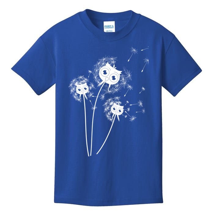 Dandelion And Cute Owls Flower Owl Bird Lover Dandelion Day Funny Gift Kids T-Shirt