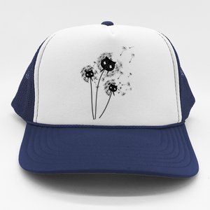 Dandelion And Cute Owls Flower Owl Bird Lover Dandelion Day Funny Gift Trucker Hat