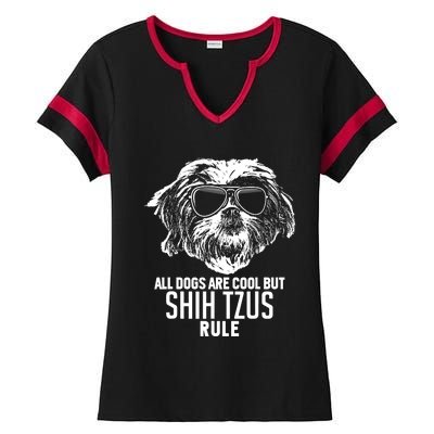 Dogs Are Cool But Shih Tzus Rule Funny Ladies Halftime Notch Neck Tee