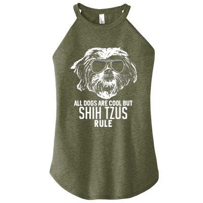 Dogs Are Cool But Shih Tzus Rule Funny Women's Perfect Tri Rocker Tank