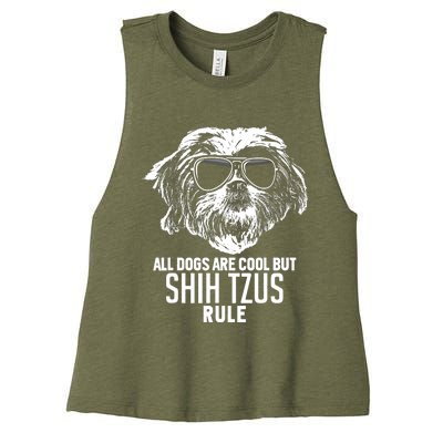 Dogs Are Cool But Shih Tzus Rule Funny Women's Racerback Cropped Tank