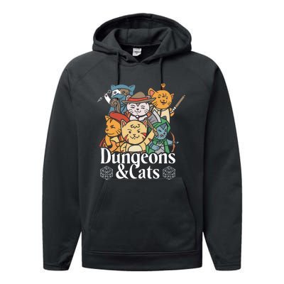 Dungeons And Cats Performance Fleece Hoodie