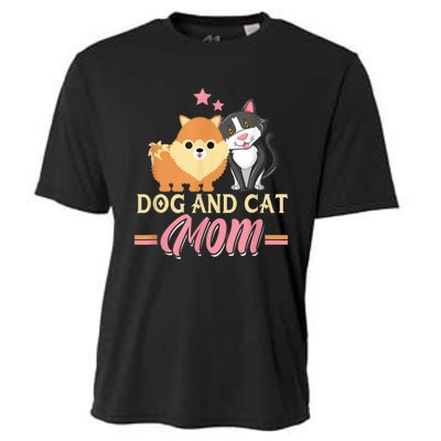 Dog And Cat Mom Puppy Kitten Pup Mother Dog Kitty Mom Cooling Performance Crew T-Shirt