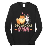 Dog And Cat Mom Puppy Kitten Pup Mother Dog Kitty Mom Long Sleeve Shirt