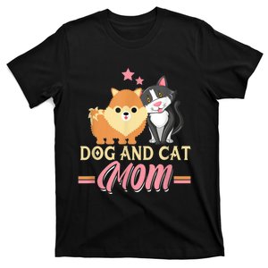 Dog And Cat Mom Puppy Kitten Pup Mother Dog Kitty Mom T-Shirt