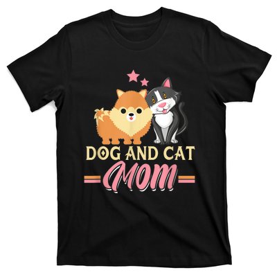 Dog And Cat Mom Puppy Kitten Pup Mother Dog Kitty Mom T-Shirt