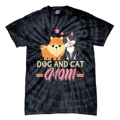 Dog And Cat Mom Puppy Kitten Pup Mother Dog Kitty Mom Tie-Dye T-Shirt