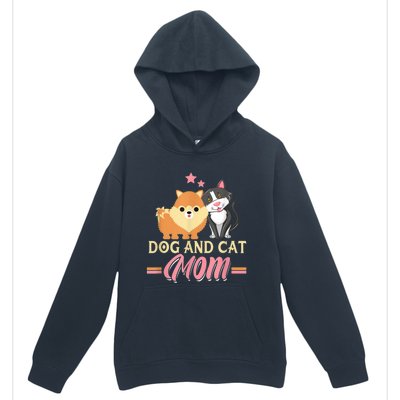 Dog And Cat Mom Puppy Kitten Pup Mother Dog Kitty Mom Urban Pullover Hoodie