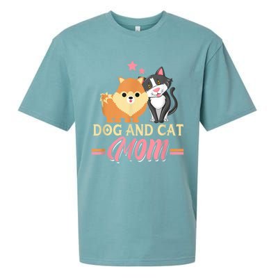 Dog And Cat Mom Puppy Kitten Pup Mother Dog Kitty Mom Sueded Cloud Jersey T-Shirt