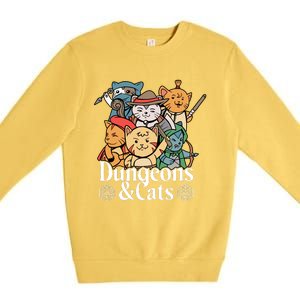 Dungeons And Cats Cute Cat Lover Funny For Lover Trending Premium Crewneck Sweatshirt