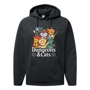 Dungeons And Cats Cute Cat Lover Funny For Lover Trending Performance Fleece Hoodie