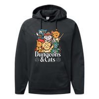 Dungeons And Cats Cute Cat Lover Funny For Lover Trending Performance Fleece Hoodie