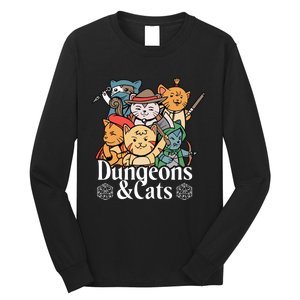 Dungeons And Cats Cute Cat Lover Funny For Lover Trending Long Sleeve Shirt