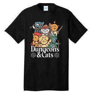 Dungeons And Cats Cute Cat Lover Funny For Lover Trending Tall T-Shirt