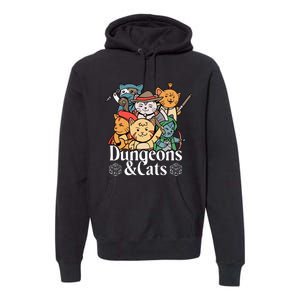 Dungeons And Cats Cute Cat Lover Funny For Lover Trending Premium Hoodie