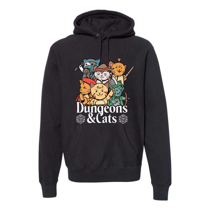 Dungeons And Cats Cute Cat Lover Funny For Lover Trending Premium Hoodie