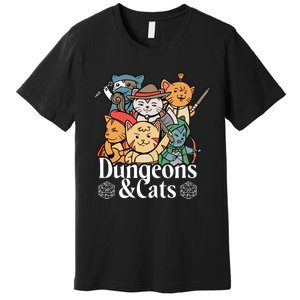 Dungeons And Cats Cute Cat Lover Funny For Lover Trending Premium T-Shirt