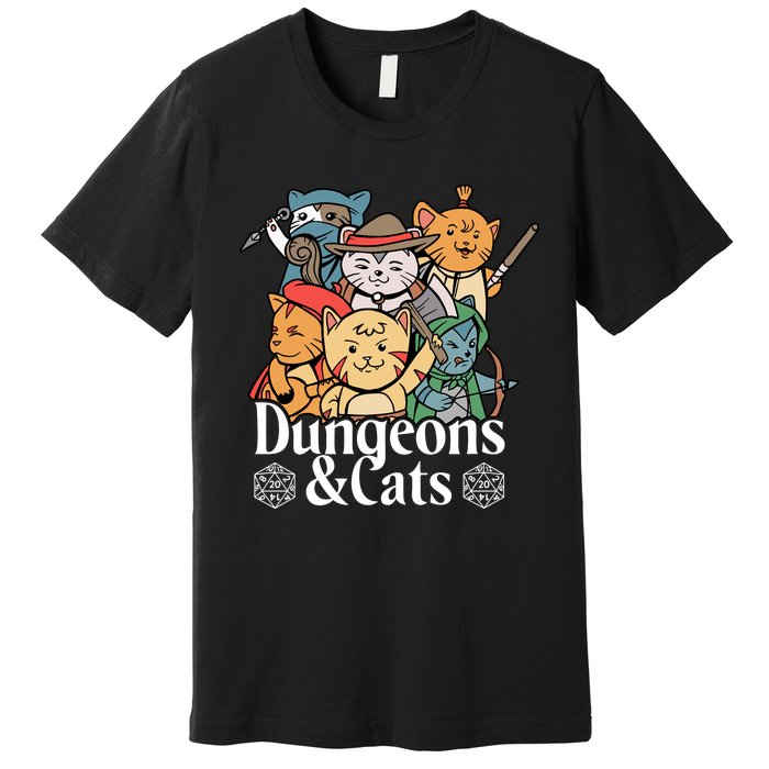 Dungeons And Cats Cute Cat Lover Funny For Lover Trending Premium T-Shirt