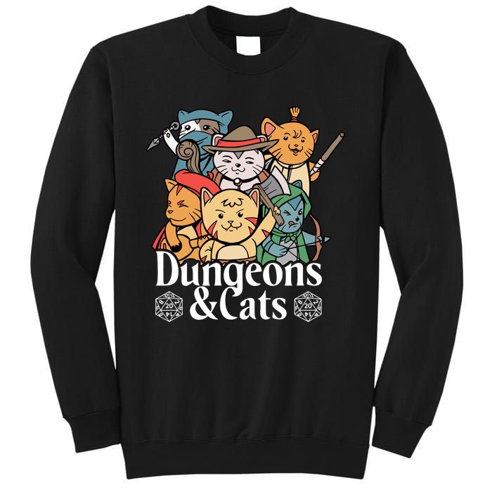 Dungeons And Cats Cute Cat Lover Funny For Lover Trending Tall Sweatshirt