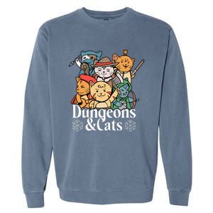 Dungeons And Cats Cute Cat Lover Funny For Lover Trending Garment-Dyed Sweatshirt