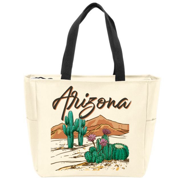 Desert Arizona Cactus Southwestern Zip Tote Bag