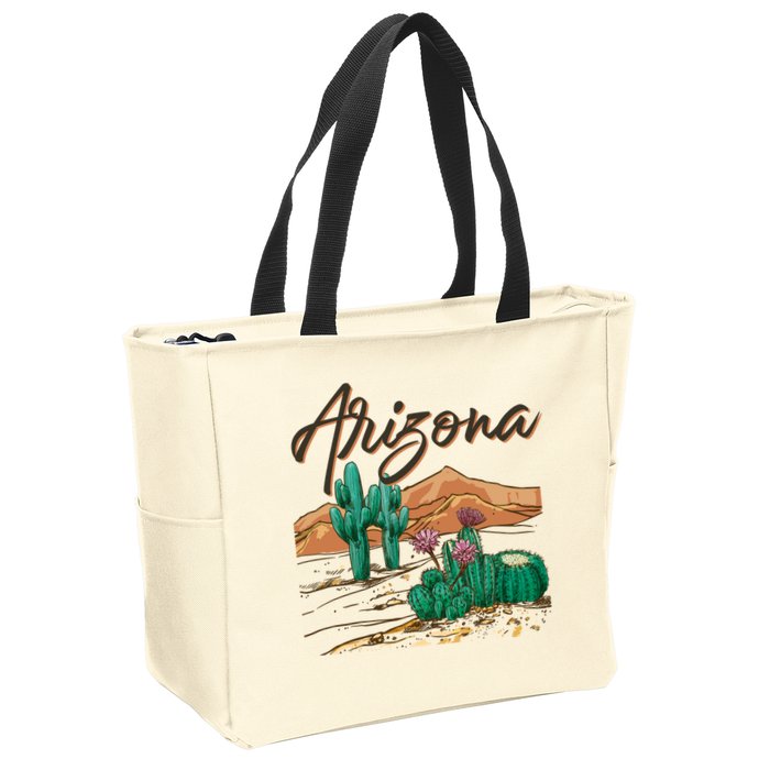 Desert Arizona Cactus Southwestern Zip Tote Bag