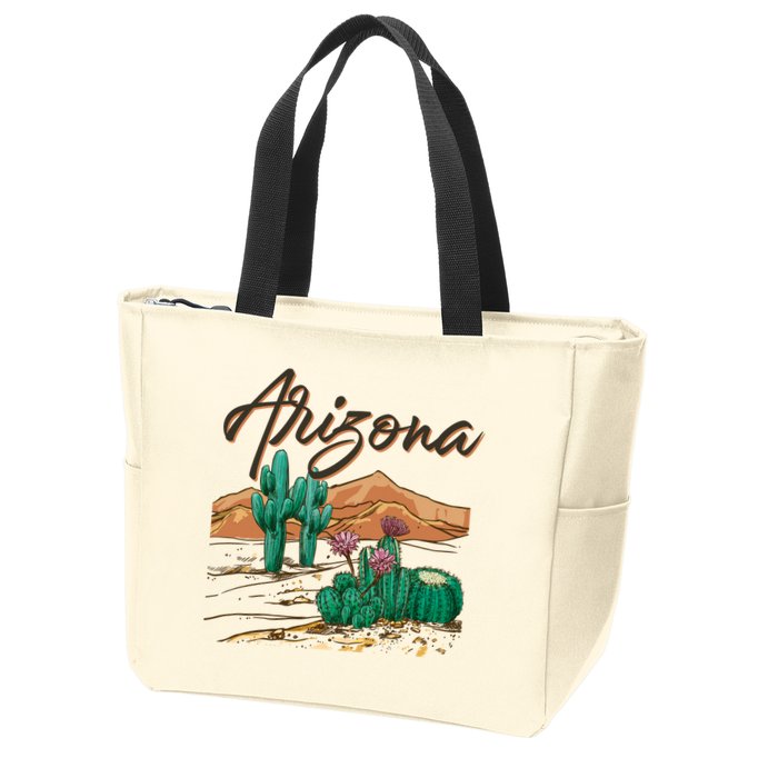 Desert Arizona Cactus Southwestern Zip Tote Bag