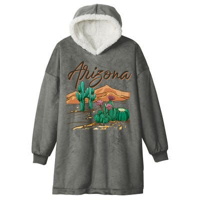 Desert Arizona Cactus Southwestern Hooded Wearable Blanket