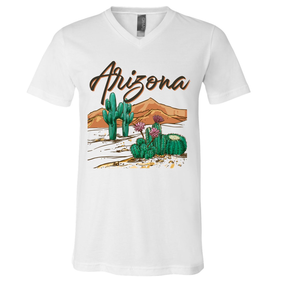 Desert Arizona Cactus Southwestern V-Neck T-Shirt