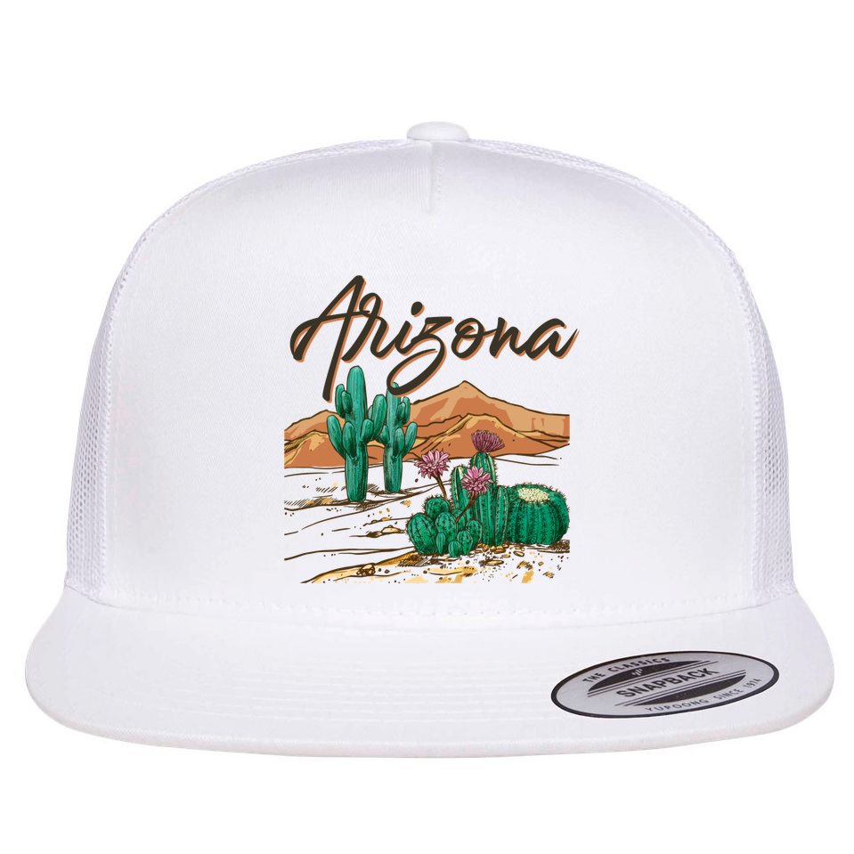 Desert Arizona Cactus Southwestern Flat Bill Trucker Hat