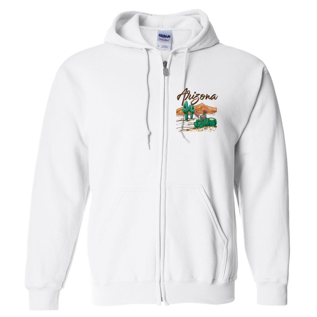 Desert Arizona Cactus Southwestern Full Zip Hoodie
